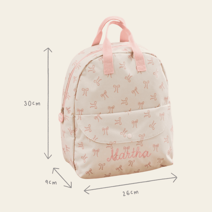 Personalised Bow All-Over Print Medium Backpack