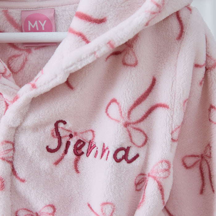 Personalised Bow Fleece Robe