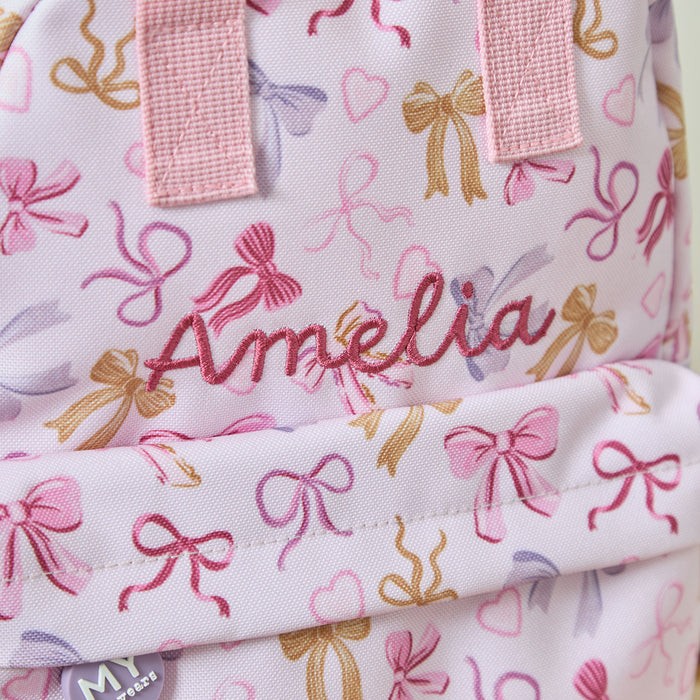 Personalised Bow Grab Mini Backpack