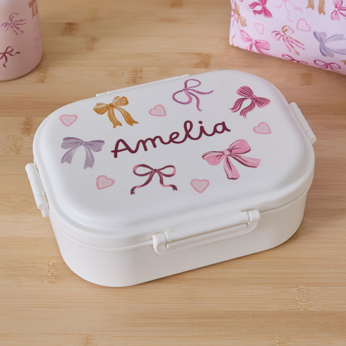Personalised Bow Neutral Lunchbox