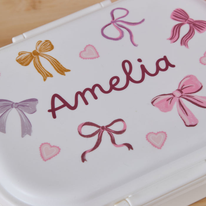 Personalised Bow Neutral Lunchbox