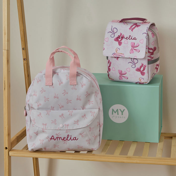 Personalised Bows Backpack & Lunchbag Set