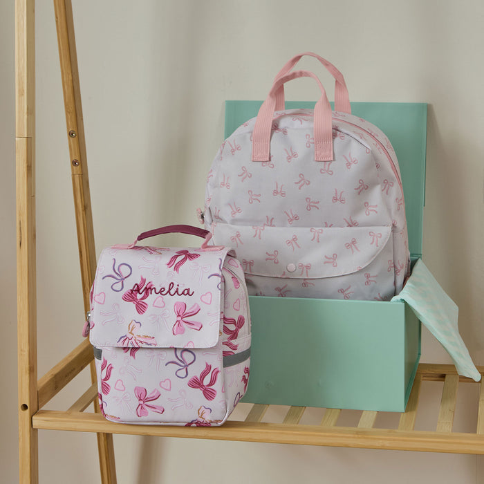 Personalised Bows Backpack & Lunchbag Set