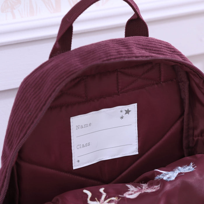Personalised Bows Frill Seekers Berry Cord Mini Backpack