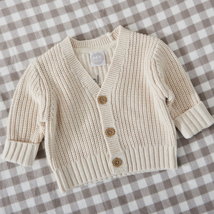 Personalised 'Breakfast Club' Croissant Oatmeal Cardigan