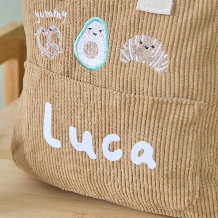 Personalised Breakfast Club Mini Caramel Cord Backpack
