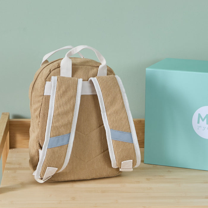 Personalised Breakfast Club Mini Caramel Cord Backpack