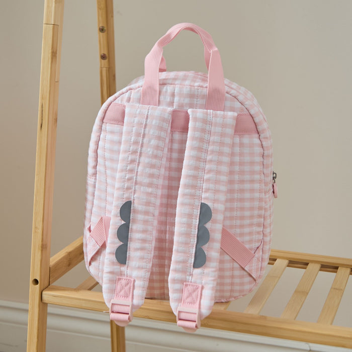 Personalised Bumblebee Pink Gingham Backpack