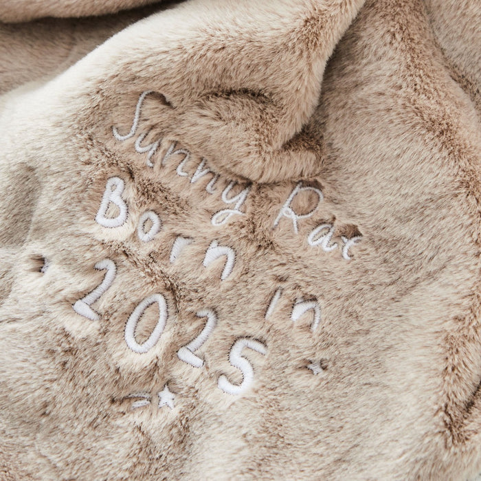 Personalised Bunny Born In 2026 Oatmeal Comforter
