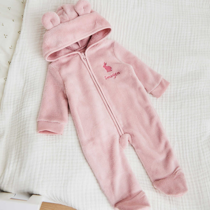 Personalised Bunny Pink Fleece Onesie