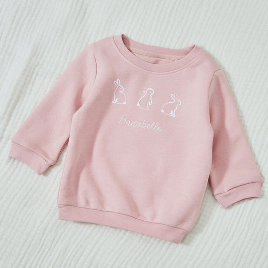 Personalised Bunny Pink Sweatshirt