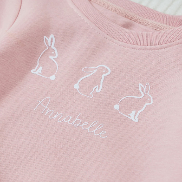Personalised Bunny Pink Sweatshirt