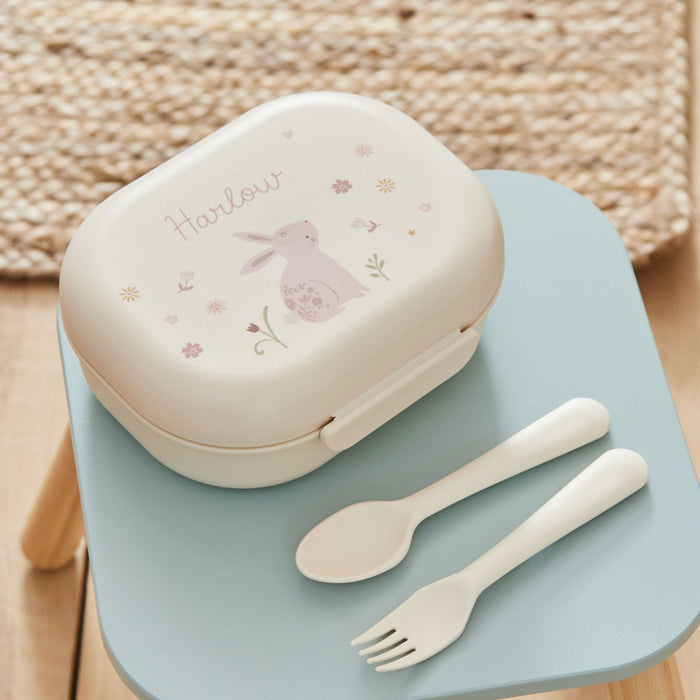 Personalised Bunny Print Mushie Lunchbox