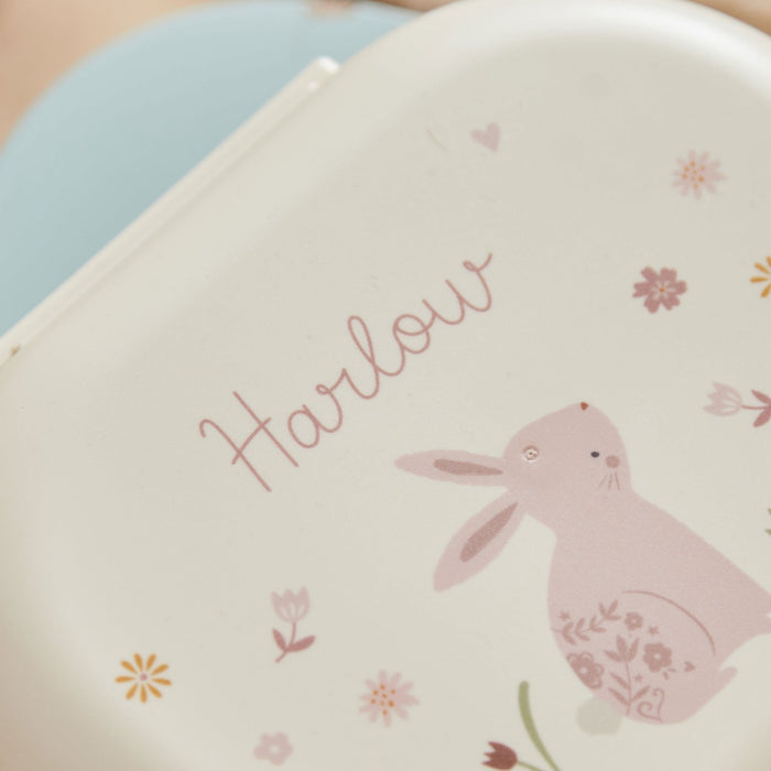 Personalised Bunny Print Mushie Lunchbox