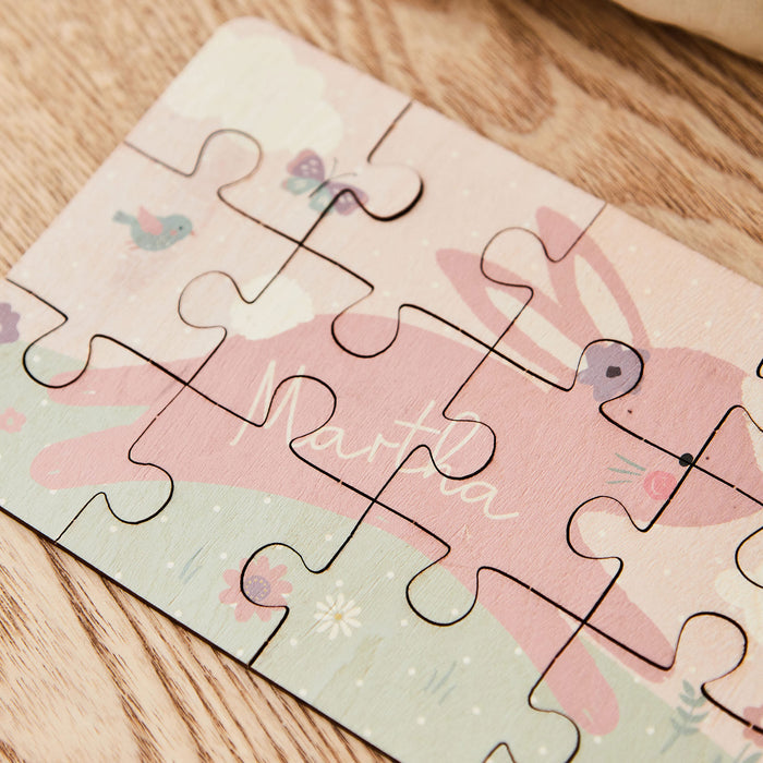 Personalised Bunny Wooden Puzzle Set