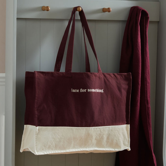 Personalised Burgundy Contrast Tote Bag