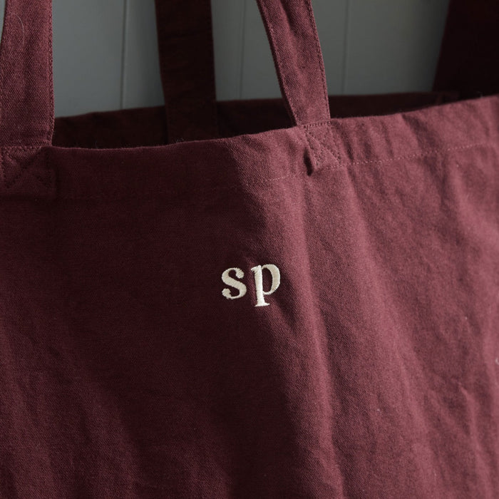 Personalised Burgundy Contrast Tote Bag
