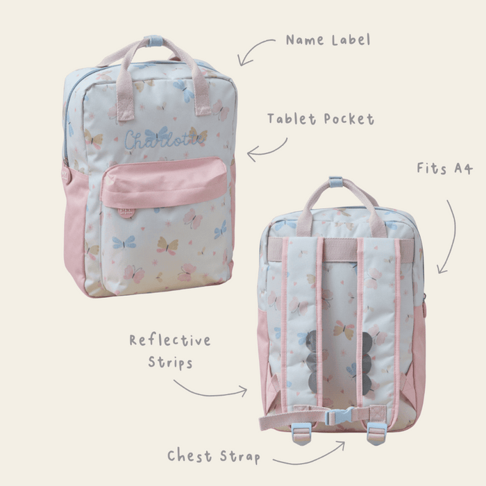 Personalised Butterfly Cube Medium Backpack