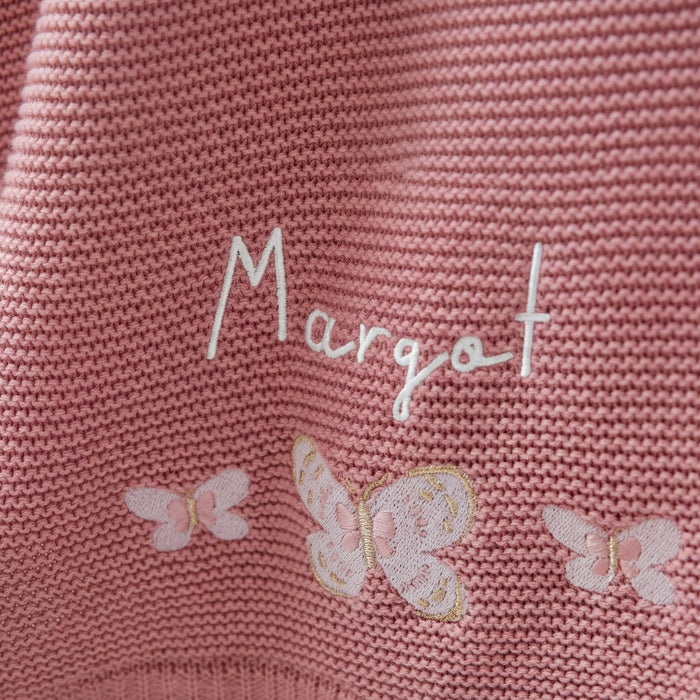 Personalised Butterfly Pink Frill Blanket