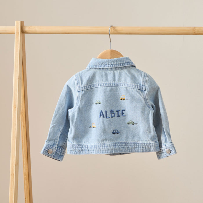 Personalised Car Stonewash Denim Jacket