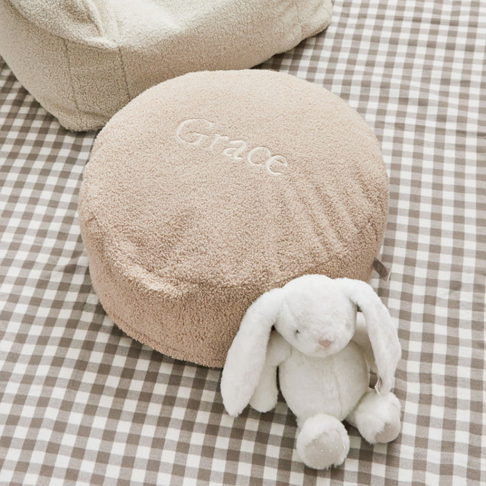 Personalised Caramel Name Bean Bag Foot Stool