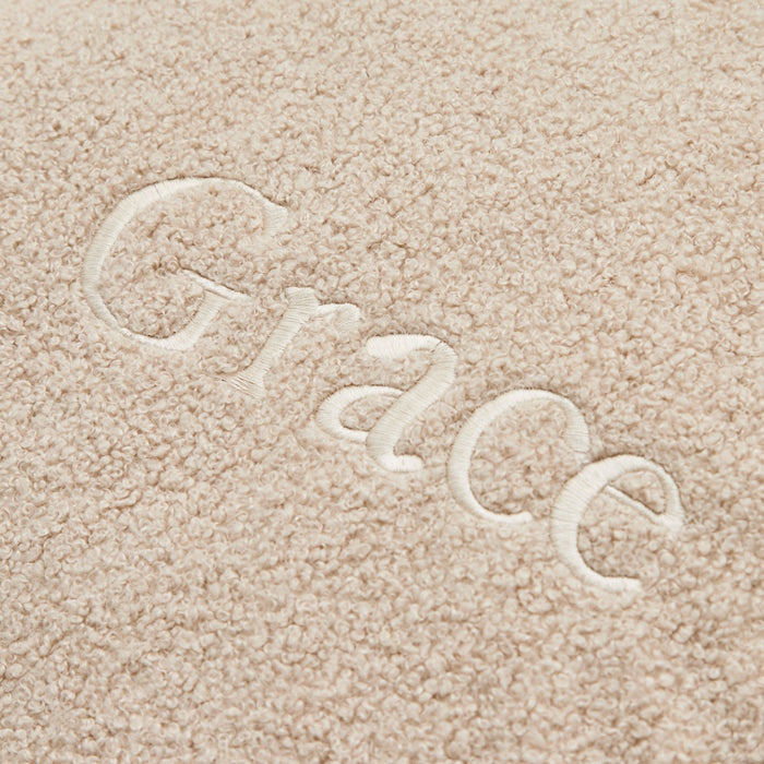 Personalised Caramel Name Bean Bag Foot Stool