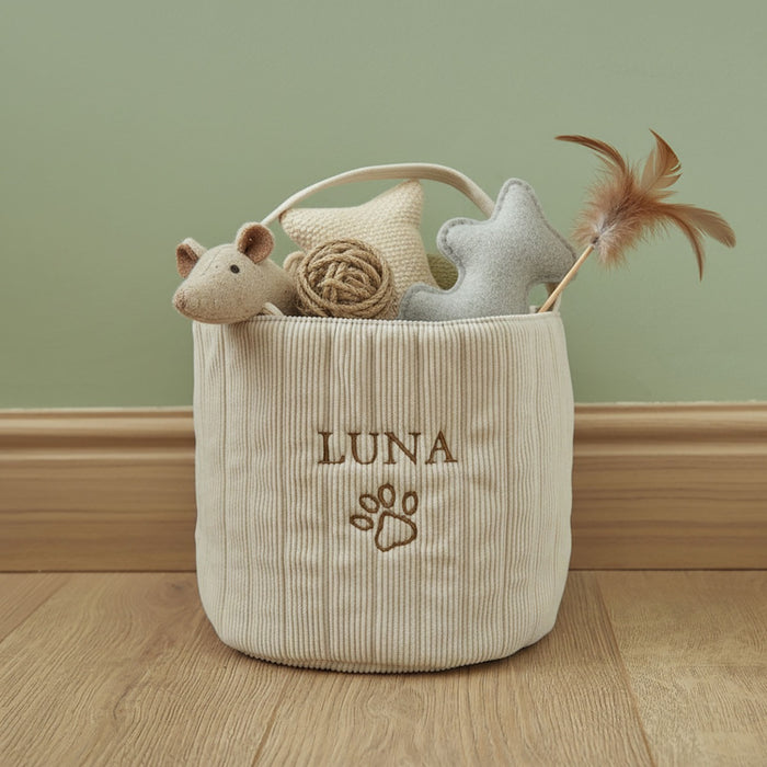 Personalised Cat Paw Cord Basket