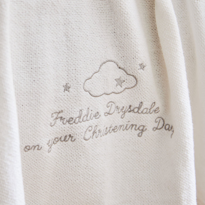 Personalised Christening Day Ivory Cellular Baby Blanket