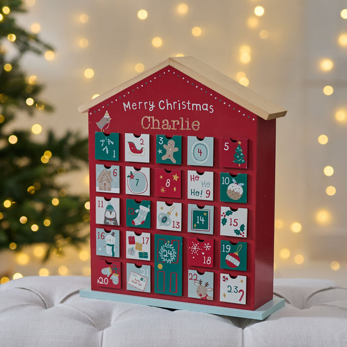 Personalised Christmas Advent Calendar House