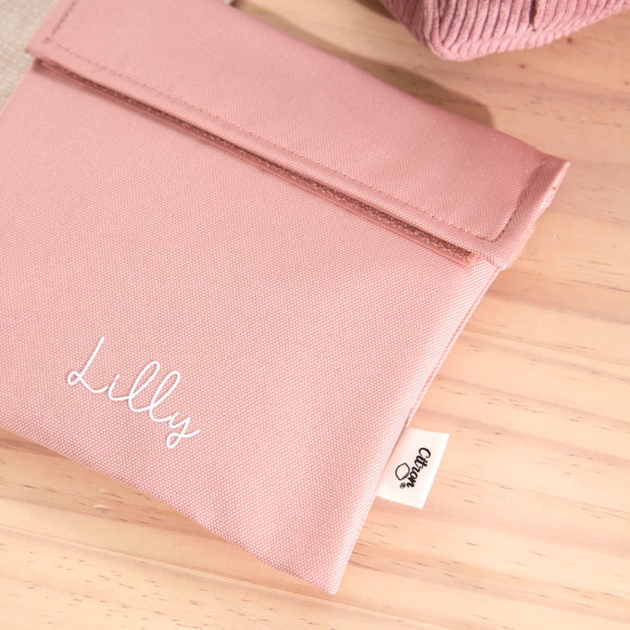 Personalised Citron Ballerina Print Pink Reusable Sandwich Bags Set