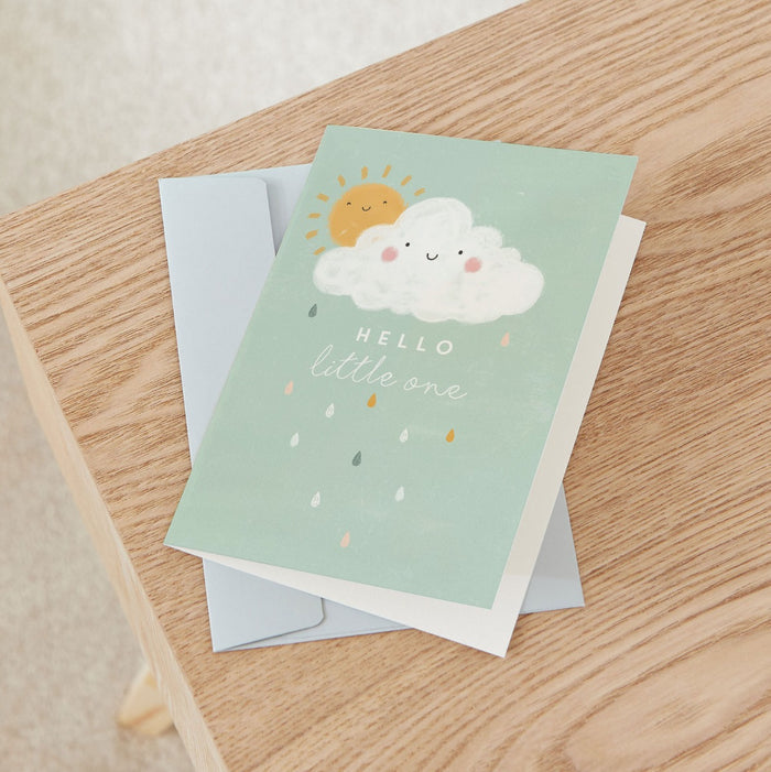 Personalised Cloud Design New Baby Greetings Card