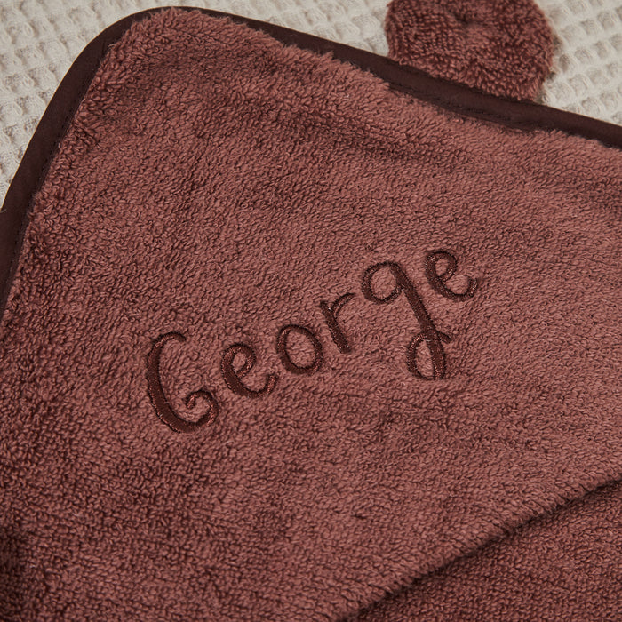 Personalised Cocoa Small Hooded Towel
