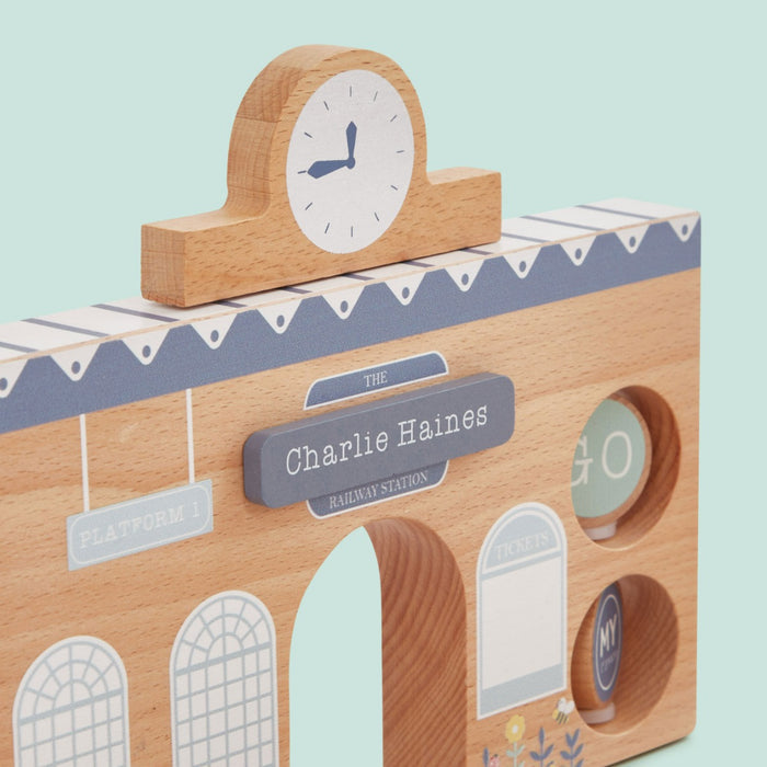 Personalised Colourful Wooden Toy Train Set
