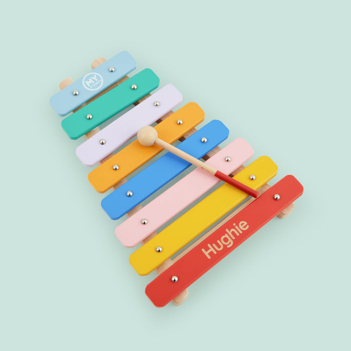Personalised Colourful Wooden Xylophone Toy FSC®