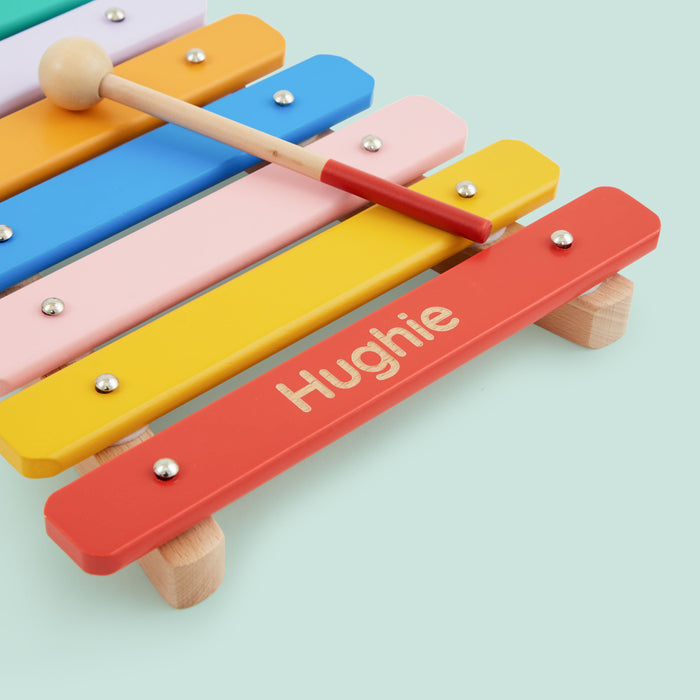 Personalised Colourful Wooden Xylophone Toy FSC®
