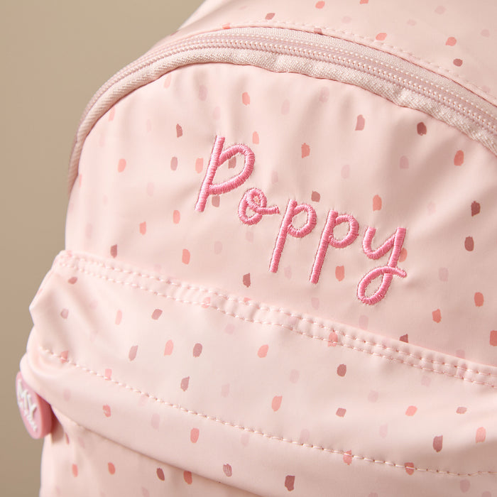 Personalised Core Pink Spot Mini Compartment Backpack