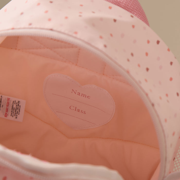 Personalised Core Pink Spot Mini Compartment Backpack