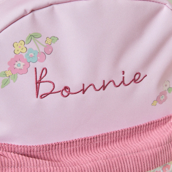 Personalised Cottage Ditsy Print Pocket Medium Backpack