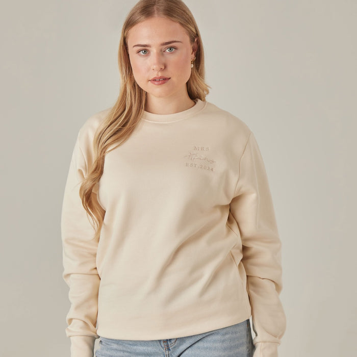 Personalised Cream Mrs Sweatshirt