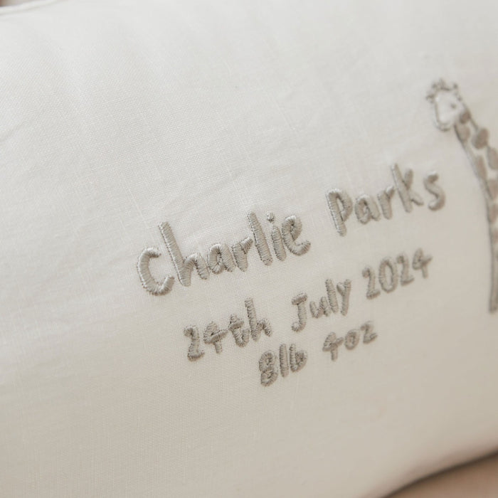 Personalised Cuddle Club Embroidered Linen Cushion