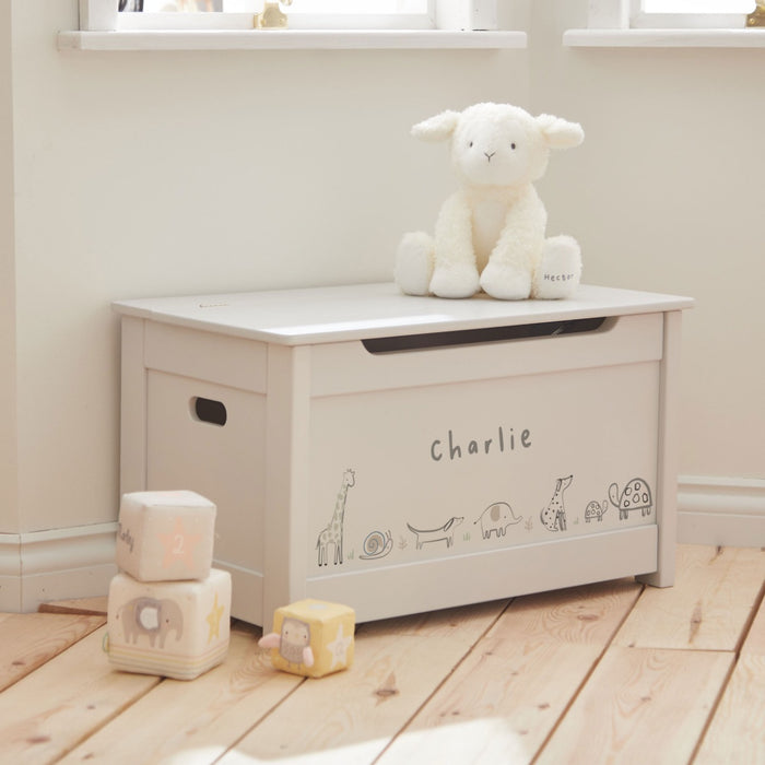 Personalised Cuddle Club Grey Toy Box