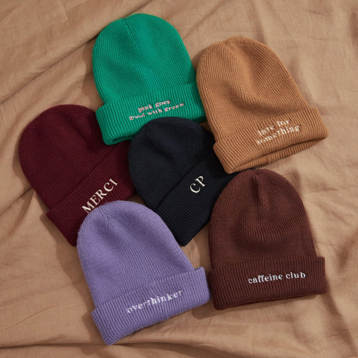 Personalised Customisable Slogan Biscuit Beanie Hat