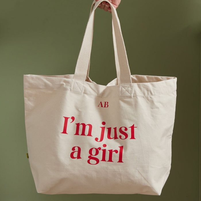 Personalised Customisable Slogan Cotton Tote Bag in Red