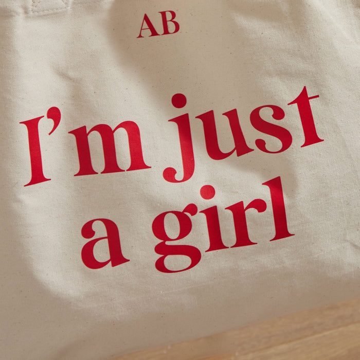 Personalised Customisable Slogan Cotton Tote Bag in Red