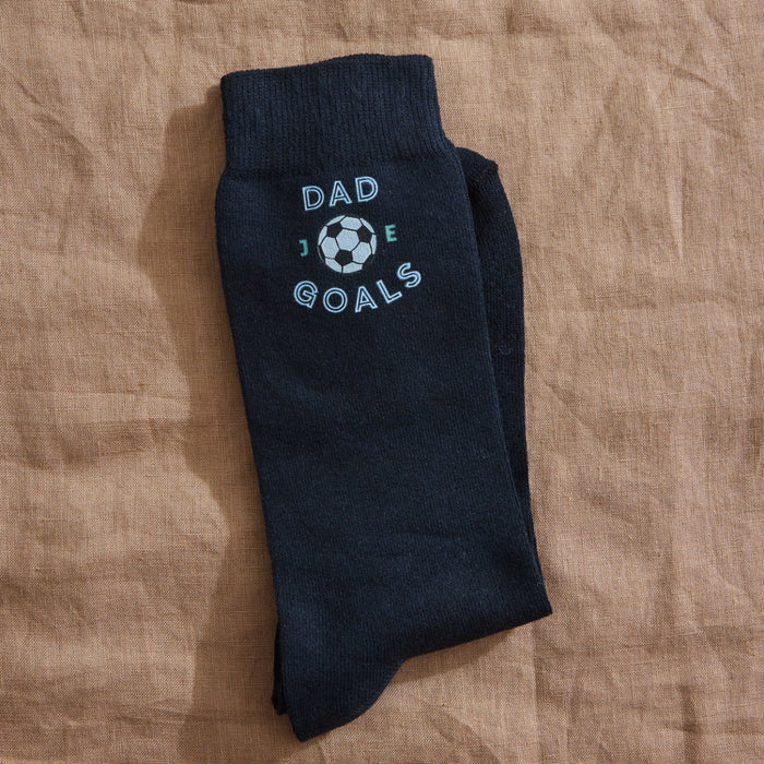 Personalised Dad Goals Navy Socks