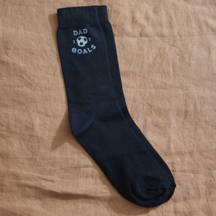 Personalised Dad Goals Navy Socks