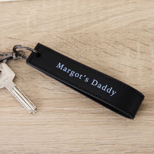 Personalised Daddy Keyring in Black