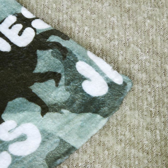 Personalised Dino Camo Print Name Fleece Blanket
