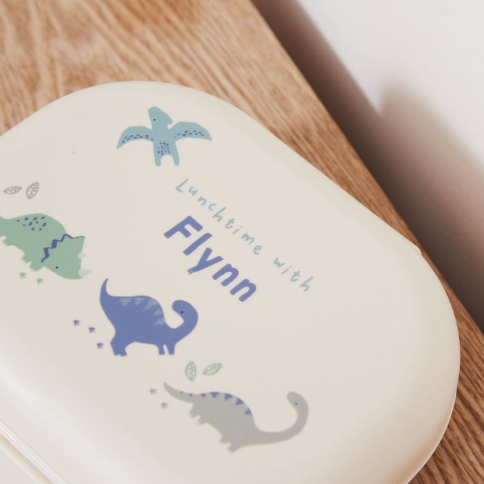 Personalised Dino Print Mushie Lunch Box