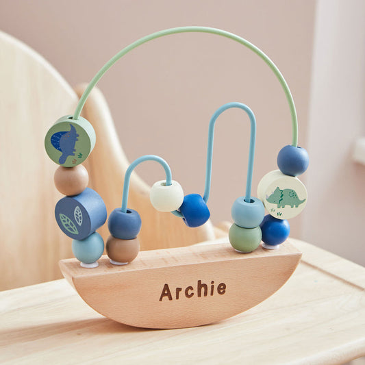 Personalised Dino Rocking Bead Activity Toy FSC®